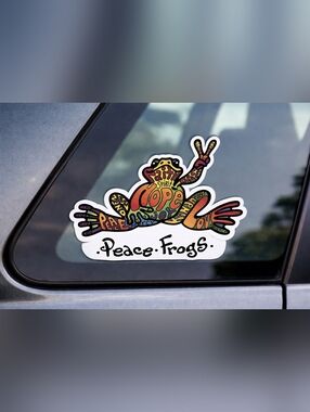 Peace Frogs Hope Vinyl Sticker Decal 8x6 Waterproof Outdoor Car Window Laptop
